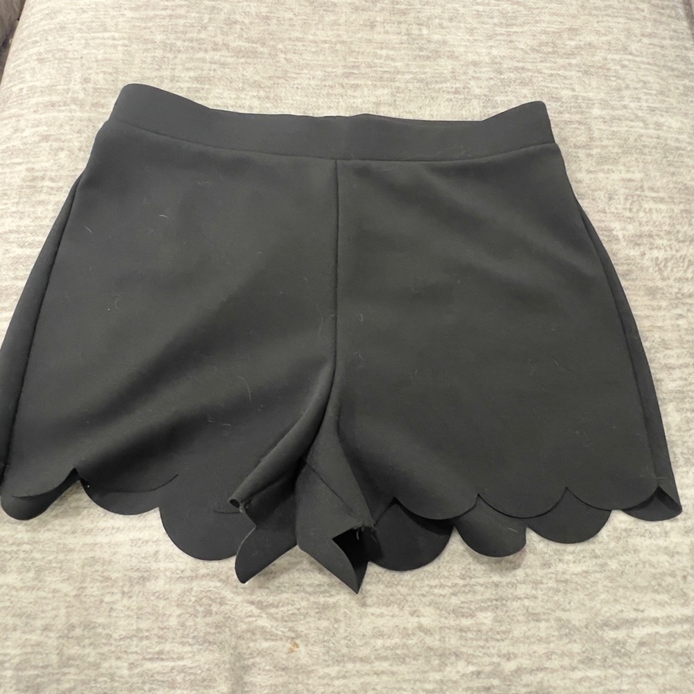 Express Black Scalloped Skorts with Tailored Fit